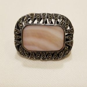 Sterling Silver Marcasite Brooch/ Pin